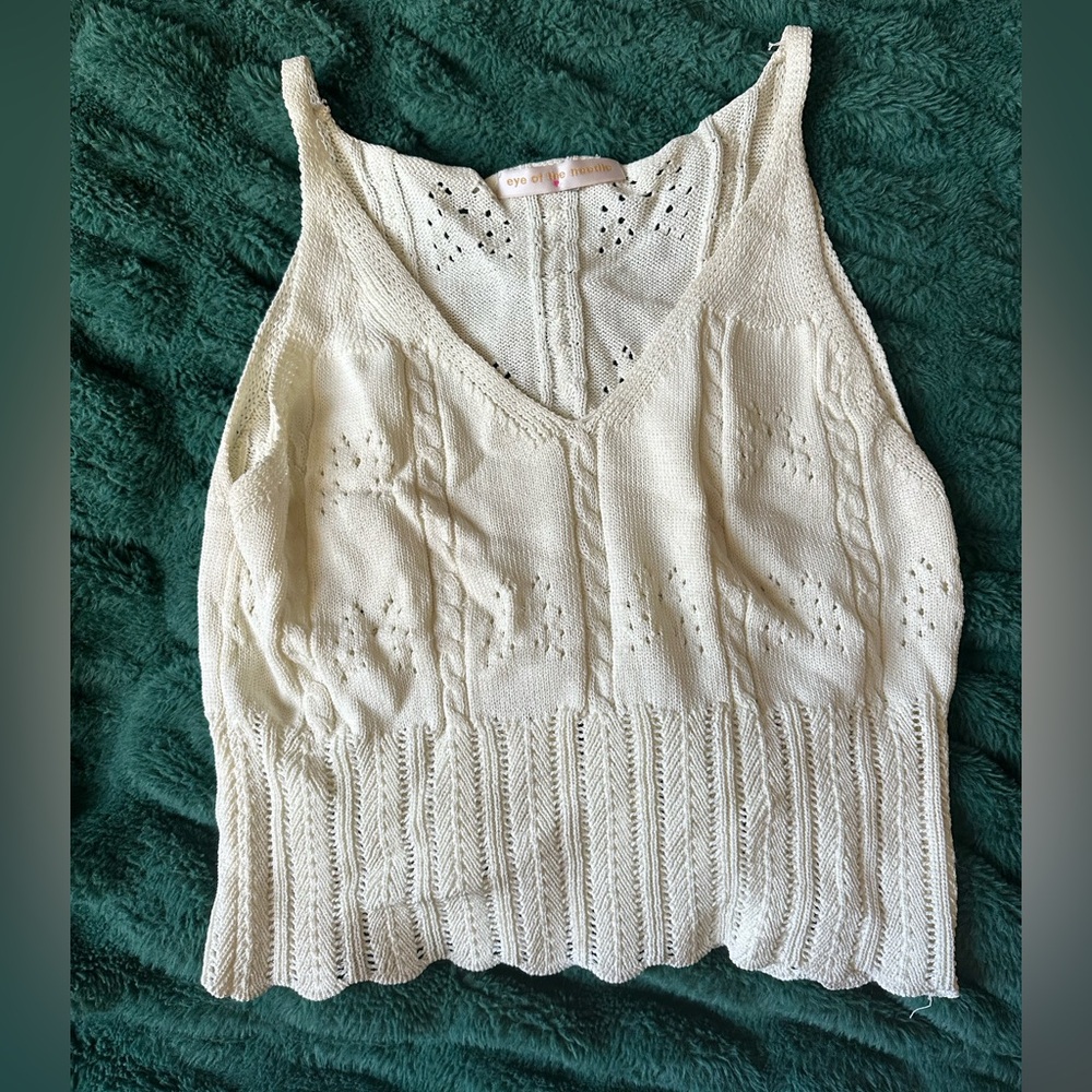 Elegant Cream Knit Tank Top
